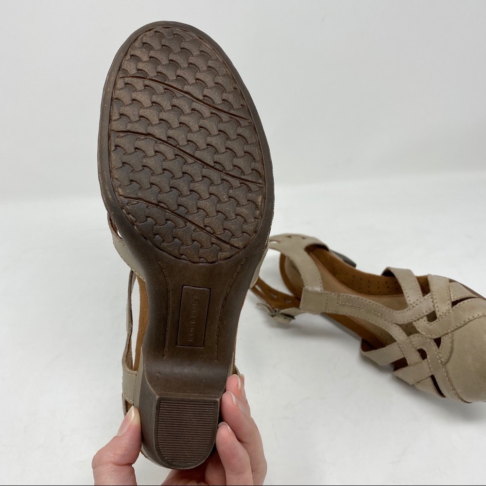 Rockport Cobb Hill Aubrey t-strap khaki WIDE - Picture 9 of 10